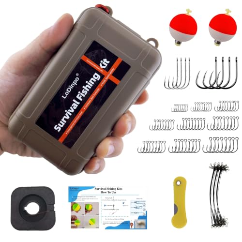 LoDinpo Pocket Survival Fishing Kit,Emergency Tackle Box,Camping&Hiking