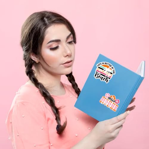 Image of Zesta Aesthetic Stickers for Laptop /Waterproof Anime Decal for Books /Vinyl Sticker for Fridge /Easy to Use Korean Car Sticker Kawaii Cute Stickers (Summer Vibes)-Self-Adhesive