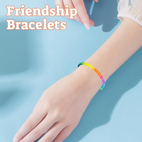 10-Stück Geflochtenes Armband, Glücksarmband Kinder, Geflochtene Freundschaftsarmbänder, Regenbogen Armband, Verstellbar Wickelarmband, Freundschaft Armbänder, Geschenk für Kinder Damen Mädchen Herren