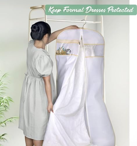 Misslo SPJ-116WH 70 Inch Bridal Wedding Gown Dress Garment Bag thumb #5