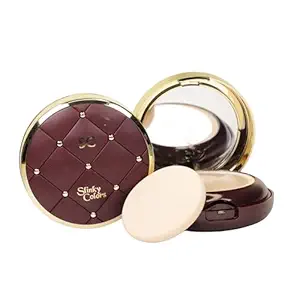 Slinky Colors Compact Powder - Lightweight, Long-Lasting Matte Finish, Oil Control, Skin Tone Matching Makeup Essential (01 Shade)