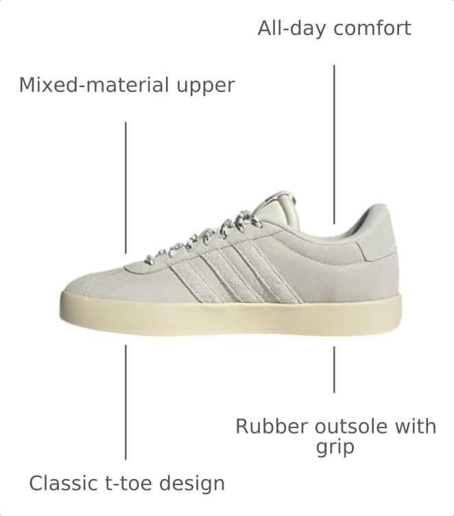 Image of adidas Vl Court 3.0 Lace Up Sneakers Shoes Casual - Grey