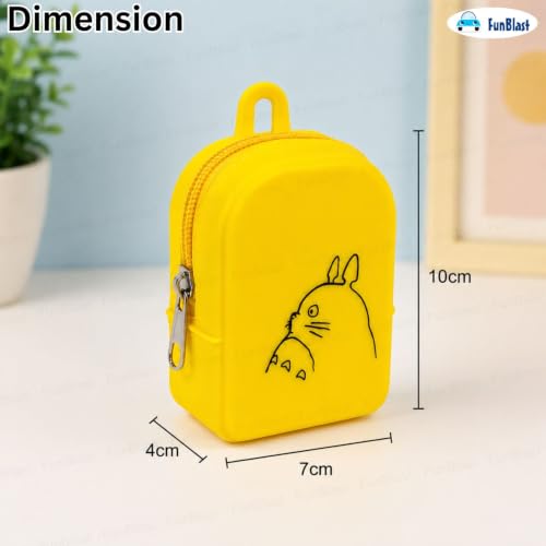 Image of FunBlast Cute Cat Shape Silicone Coin Purse for Kids & Adults - Mini Pouch for Coins, Earphones, Keys & Small Essentials, Aesthetic Pouches for Girls & Women - 10 X 7 X 4 Cm (Cat-Yellow)