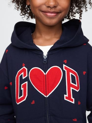 GAP Girls' Fleece Logo Full-Zip Hoodie4