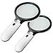 2 Pack Magnifier 3 LED Light, Marrywindix 3X 45X Handheld Magnifier Reading Magnifying Glass Lens Jewelry Loupe