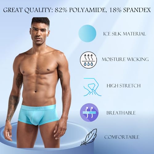 JOCKMAIL Mens Breathable Boxer Briefs Ice Silk Mens Underwear Comfort Boxer for Daily Wear, Gym, Lounge & Date Nights4