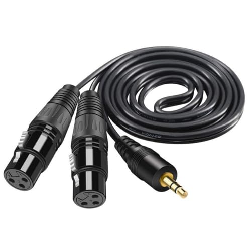 Adaptador cable 6.35mm+3.5mm a 2 XLR macho a hembra miniatura 2