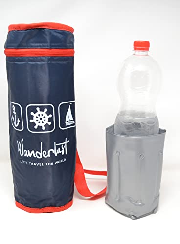 nevara with Wine Cooler Freezer Blue 4L Total Hidalgo 2LTR 2 Litre Bottles XXL Portable Flexible Cooler for Beach Camping Thermal Bag Camping Cooler Camouflage Military - Image 3