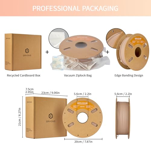 Image of ERYONE Matte PLA Filament for 3D Printer, Filament 1.75mm + /- 0.03mm, 1kg (2.2LBS) /Spool, Iced Latte