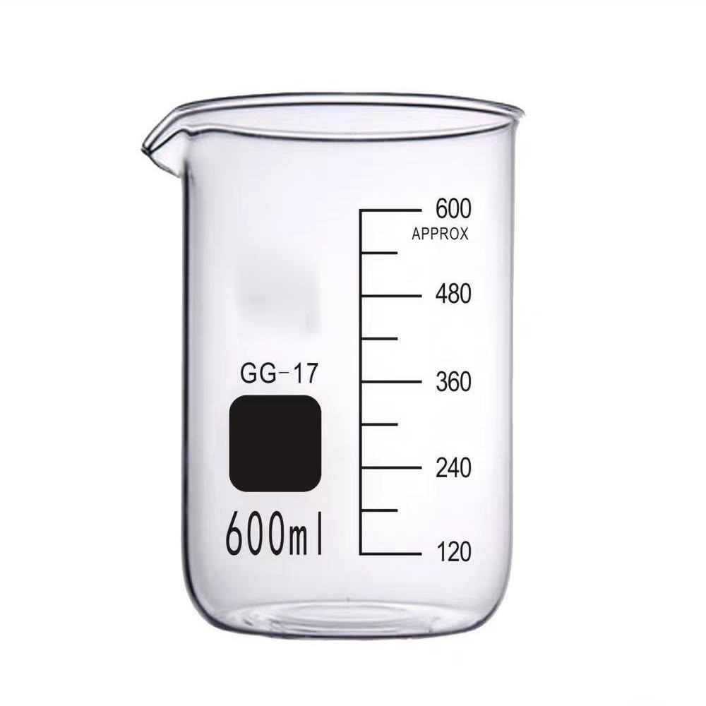 Set Becher Borosilicato Resistenti Alte Temperature 5-1000Ml Lab | Bicchiere misuratore graduato, becher in vetro trasparente(13)