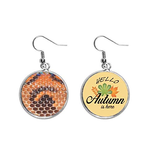 Pendientes de hojas de otoño con diseño abstracto de cuero para el lóbulo de la oreja