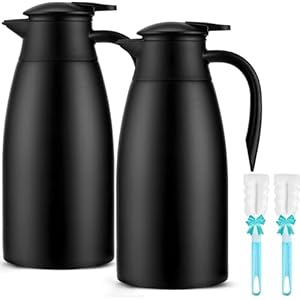 2pcs 68oz Thermal Coffee Carafe, (black+black)