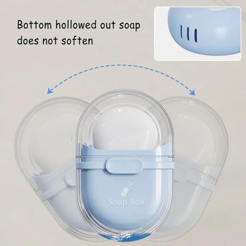 Image of Xmart India Portable Travel Soap Holder with Lid Compact Soap Container for Bathroom, Travel, Gym & Camping - Stylish Cute Box with Drainage Feature soap Stand for Bathroom(Multicolor)