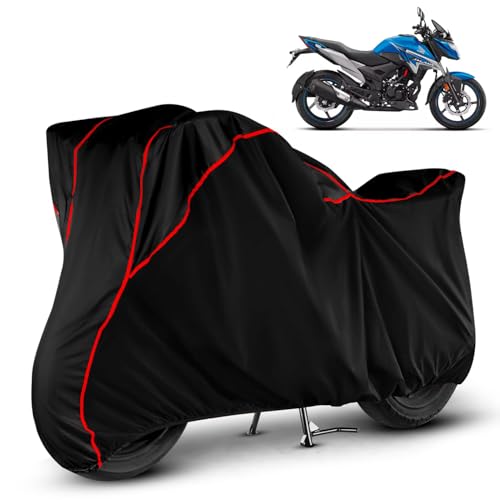 Image of Heavy Duty Waterproof Bike Cover for Honda X Blade | All Weather Protection from Rain, Dust, Sun & Scratches | Universal Fit for All Bike & Scooty | Black Red Piping | X Blade Bike Cover