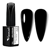 VENALISA 15ml Gel Nail Polish, Black Color Soak Off UV LED Nail Gel Polish Nail Art Starter Manicure Salon DIY at Home, 0.53 OZ