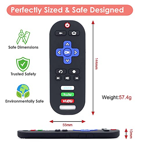 Image of Silicone Baby Teething Toys, TV Remote Control Shape Silicone Teethers, BPA Free, Sustainable, Washable, and Non Toxic (Gray)