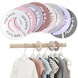 HekouJiub 8Pcs Baby Closet Dividers Round Baby Clothes Dividers for Closet Rod Unisex Nursery Labels Organizer Decor Fits Most Rods