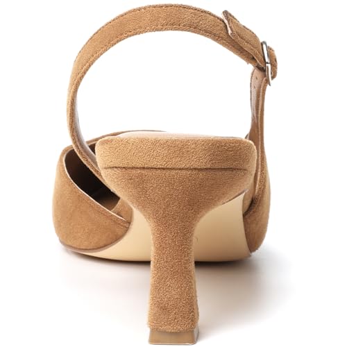 Image of Mostrin Kitten Heels for Women Slingback Pointed Closed Toe Heels Women's Pumps Shoes for Wedding, Party, Commuting