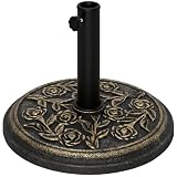 Outsunny Base para Sombrilla de Jardín 9 kg 38mm/48mm Ø45,5x31 cm Bronce