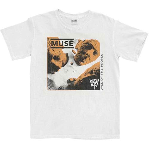 Muse T Shirt Will of The People Band Logo Nouveau Officiel Homme Blanc Size M