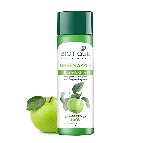 Biotique Green Apple Fresh Daily Purifying Shampoo y acondicionador para cabello graso y cuero cabelludo, 210 ml