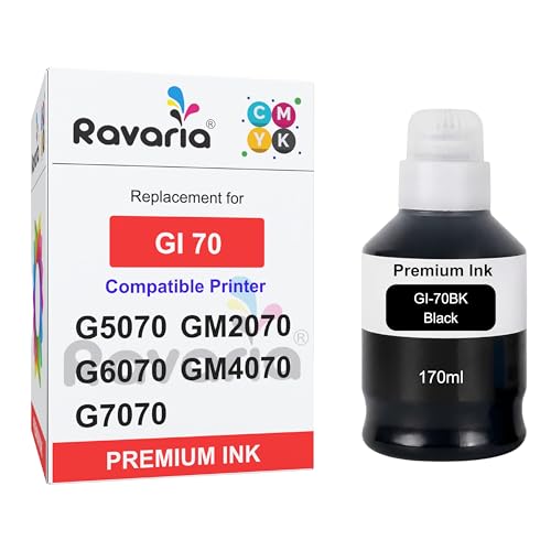 Image of GI 70 Compatible Ink for Canon Pixma G5070 G6070 G7070 GM2070 GM4070 Printer (GI 70 Black Ink 1 Pcs)