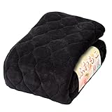 GOKUMIN 敷きパッド 冬 ベッドシーツ シーツ マイクロファイバー 【ボリューム中綿でふわもこ触感】 リバーシブル オールシーズン 静電気防止 洗える ピーチスキン ゴムバンド付き ベッドパッド 極眠 (シングル ブラック) spad-mfaw