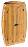 Vintiquewise Half Barrel Cabinet Wine Storage with Lockable Double Doors