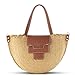 QTKJ Straw Bag, Summer Beach Bag for Women, Hand-Woven Soft Handbag Underarm Bag, Large Crossbody Bag, Woven Bag Suitable for Vacation Travel Daily (Khaki)