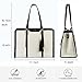 LOVEVOOK Laptop Bag for Women - 17 inch Lightweight Canvas Laptop Tote, Large Capacity Computer Bag with Clutch Purse for Business, Work, Travel, School (Beige & Black, 17 Inch)