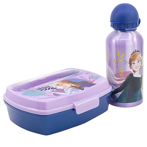 Stor Urban-Set Vuelta AL Cole, 4 Stück (Botella Aluminium, 400 ml, Y Sandwichera Con Cubertos) Frozen Trust The Journey