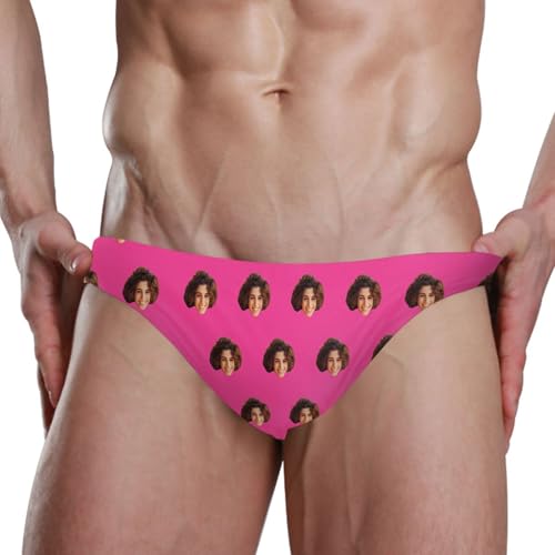 Custom Face Spring Green Swim Briefs for Men Swimsuit Bikini Swimwear S4