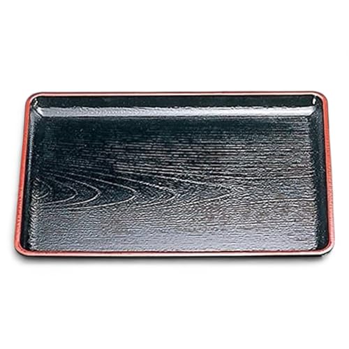J-kitchens お盆 尺5 ケヤキ会席 トレー ( 盆 トレイ おぼん ) 黒 ブラック 天 朱 レッド 滑らない 45cm 漆器 ( ABS 樹脂 ) 日本製