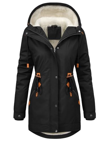 RITOSTA Winterjacke Damen Lang Parka Fleece Gefüttert Damen-Jacken Winter Wintermantel Warm Mantel Hooded Jacket Kapuzenjacke Winterparka Softshellmantel mit Kapuze Taschen(Schwarz,L) RITOSTA Winterjacke Damen Lang Parka Fleece Gefüttert Damen-Jacken Winter Wintermantel Warm Mantel Hooded Jacket Kapuzenjacke Winterparka Softshellmantel mit Kapuze Taschen(Schwarz,L)