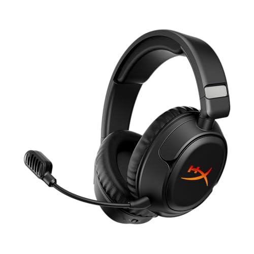 HyperX Cloud Flight 2 – Wireless Gaming Headset, Customizable RGB Lighting with Removable Earcup Plates, up to 100 Hours of Battery Life, 2.4GHz & Bluetooth, Multi-Platform Compatibility - Black