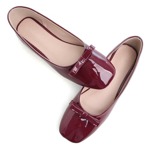 Image of Dear Time Women's Casual Foldable Ballet Flats Square Toe Ballerina Flats Shoes Comfortable