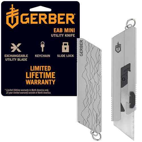 Gerber EAB Utility Knife EDC Pocket Knife Replaceable Blade Mini Silver