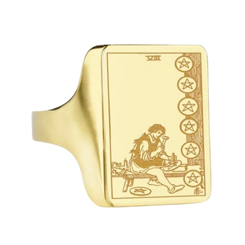 Chevalière de tarot huit pentacles portez votre breloque gothique au quotidien