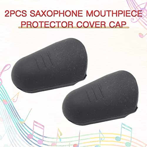 Cheerock 2pcs Saxophone Mouthpiece Protector, Rubber Clarinet Mouthpiece Cap, Protecting Alto Saxophone Tenor Sax Bass Clarinet Reeds