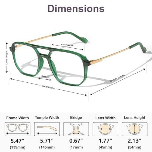 Image of VISOONE TR90 Blue Light Blocking Glasses Women Men Octagon Aviator Anti Eyestrain Lightweight Metal Temple Marion