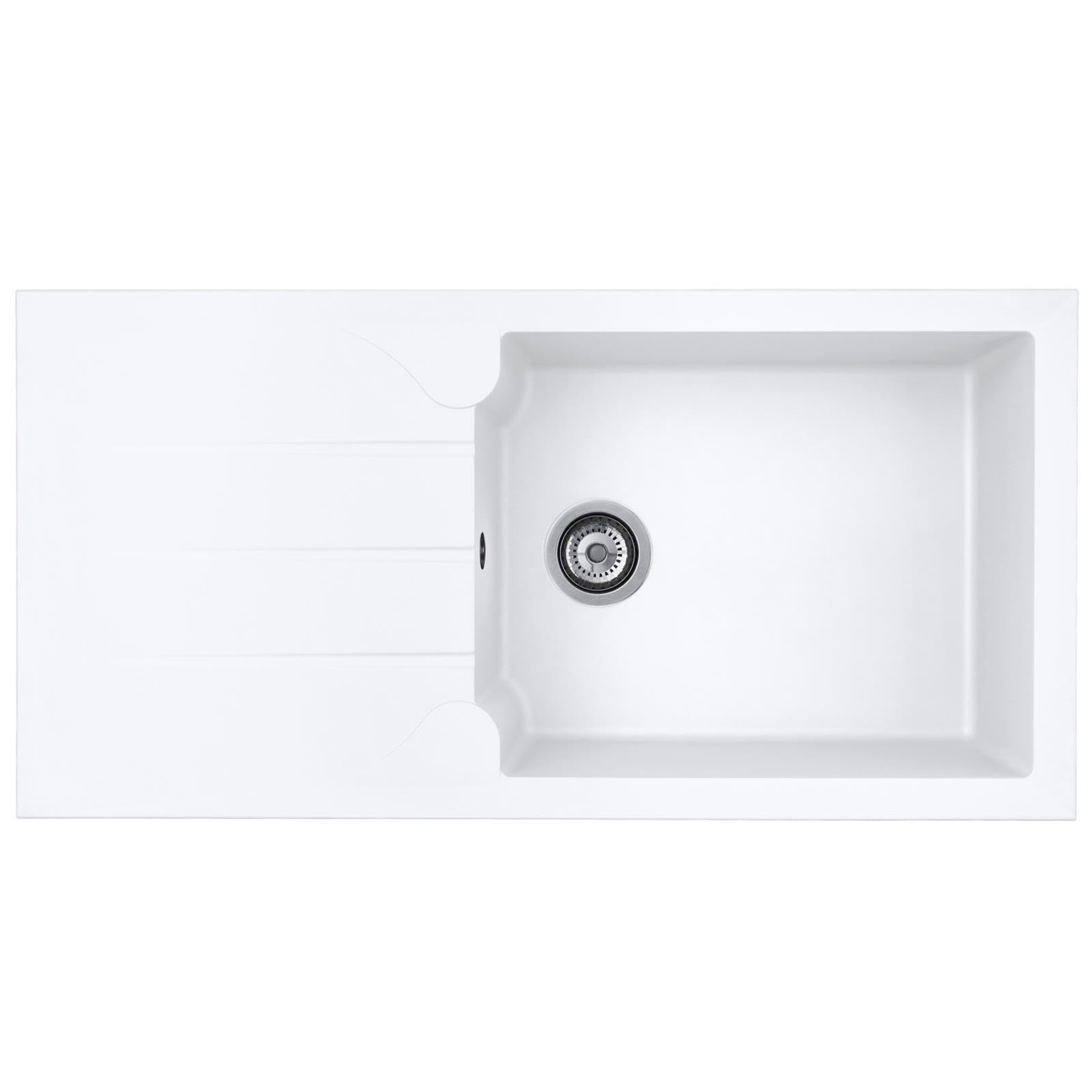 Liquida LP10WH 1.0 Bowl Composite Reversible Inset White Kitchen - GRADED