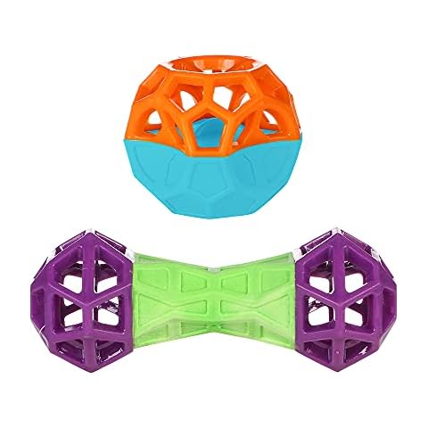 Ministry of Pet , Purple, Green, Orange, Blue M.O.P Chew Toys for Dogs, Waterproof Outdoor Strong TPR Dog Toys, Tough Durable Throw & Fetch Dog Toys - Set of 4 Cover