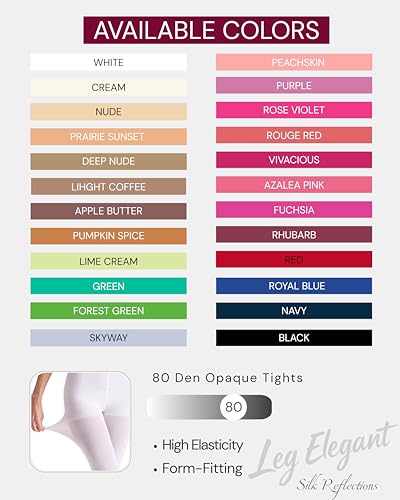 Image of leg elegant Women's 80 Den Microfiber Soft Opaque Tights Pantyhose