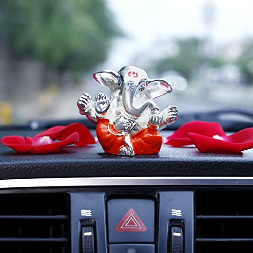 Image of Neodrift Ganesh Idol for Car Dashboard (Real 24kt & 999 Silver Plated, Dual-Tone Gold & Silver) (Model ND04) - Enhance Your Drive