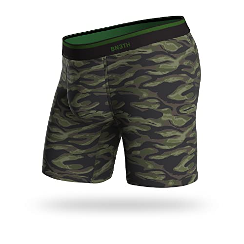 Bn3Th Men's Classic Boxer Brief Print - Breathable Underwear With Our Patented Three-Dimensional Mypakage Pouch, Watercolour Camo Green, Large #TOP5