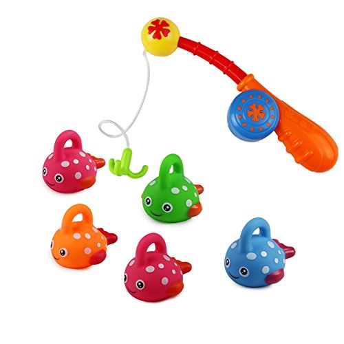 Jerryvon Bagno Gioco da Pesca con 5 Pezzi Mini