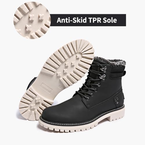 Mens Snow Boots Fur Lined Hiking Boots Waterproof Anti-Slip Outdoor Climbing Shoes4