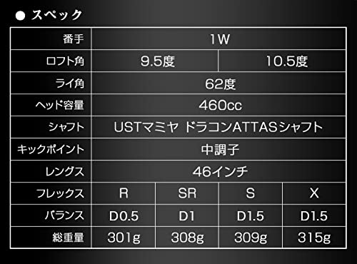 Amazon.co.jp: ダイナゴルフ ワルド 悪童 USTマミヤ ドラコンATTAS