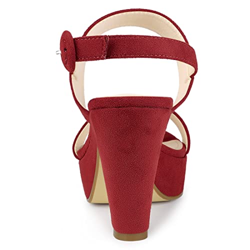 Image of Allegra K Women's Slingback Platform Heels Chunky High Heel Sandals