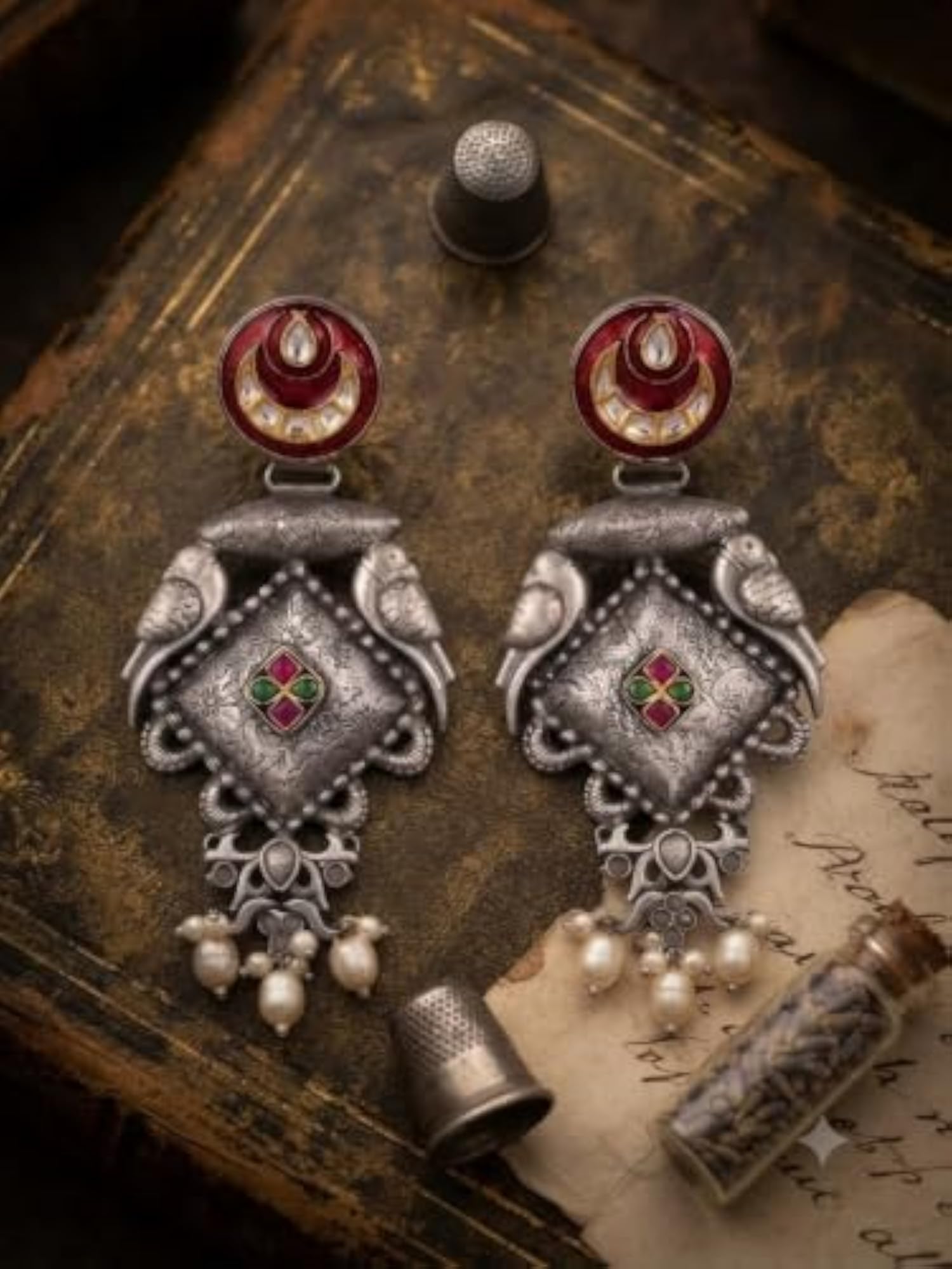 Women's Stylish Silver Plated Statement Earrings, Gift